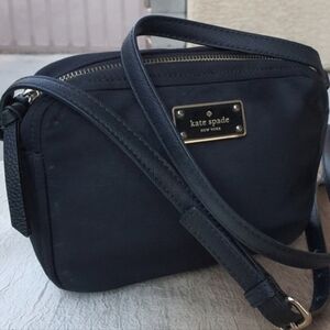 Kate Spade NY Mindy Blake Av Black Nylon & Leather Camera Bag Crossbody WKRU3523